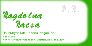 magdolna nacsa business card